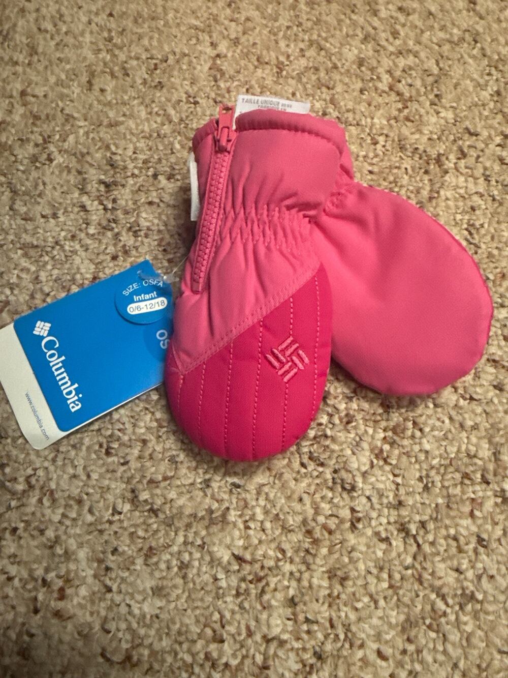 NEW Columbia Chippawa Infant Mittens Baby 6-18M Pink Warm Winter NWT